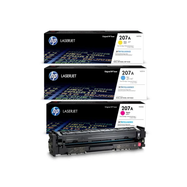 HP 207A Cyan, Yellow, Magneta Toners Each