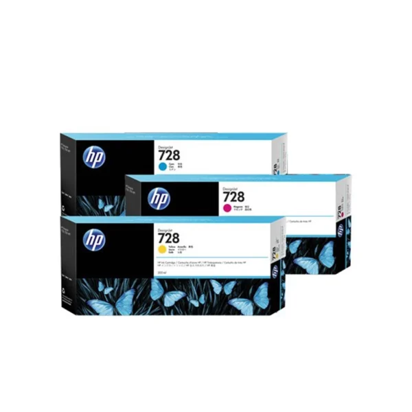 HP 728 Cym High Capacity Ink 130-ML Each